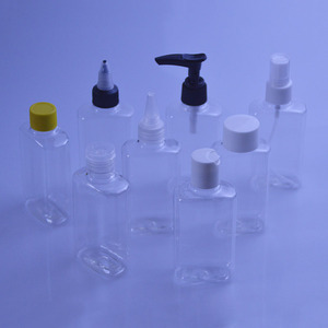 100ml透明八角瓶扁瓶免洗消毒凝胶洗手液分装液体PET20口塑料空瓶
