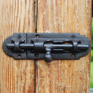 铸铁插销加厚明装全铁插锁木门栓门闩黑铁色插销锁扣门扣防盗