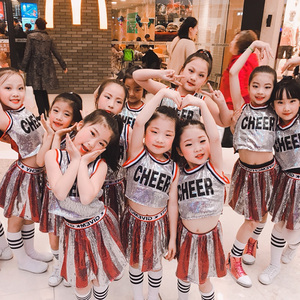 六一儿童爵士舞演出服现代舞蹈服装亮片啦啦操幼儿啦啦队表演服女