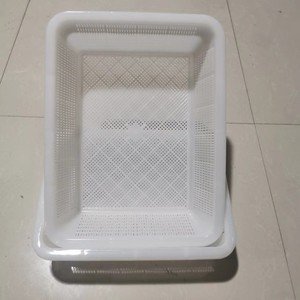 商用沥水筐塑料长方形加厚白色耐摔漏网篓筐大号整理框厨房洗菜篮