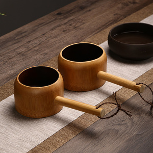 水瓢水勺舀实木竹茶勺茶则茶铲厨房米瓢面瓢盆饭勺饭手绘点心盘子