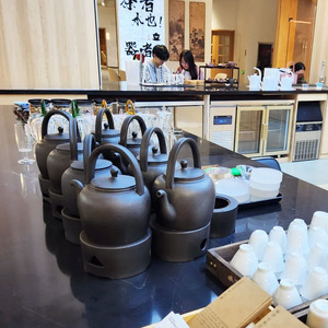 新中式茶饮出品提梁壶黑陶瓷保温茶器具壶大容量明火泡花茶壶套装