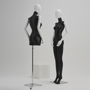 服装店女平肩模特展示架全身黑色电镀金银坐模假人偶橱窗陈列道具