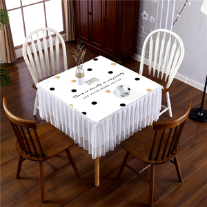小方格网红桌布防水防油正方形家用八仙桌子棉麻四方茶几桌布布艺