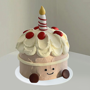 新款仿真蛋糕模型卡通蜡烛创意奶油塑胶橱窗摆件假蛋糕可定制
