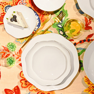 隆达骨瓷高档餐具套装奢华曦瑶特别好看的碗高级 碗碟套装家用