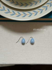 FEARLESS 莫兰迪色系水滴耳环韩国小众设计感气质耳钉女
