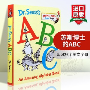 英文原版绘本 Dr. Seuss’s ABC 儿童英文学习纸板书 苏斯博士的ABC An Amazing Alphabet Book 廖彩杏书单 0-3岁进口早教图书