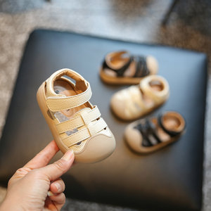 宝宝学步鞋夏季婴儿鞋子学步凉鞋软底小皮鞋女童包头防滑男童单鞋