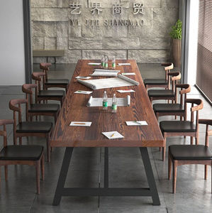 loft工业风实木办公桌书桌会议桌工作台创意长桌美式复古铁艺餐桌