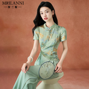 新中式国风套装2024新款女装夏季年轻妈妈洋气时尚时髦正式两件套
