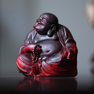 弥勒佛印度小叶紫檀木雕刻纯手工红木质佛像摆件收藏精工艺品8235