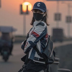 杜汉摩托车骑行服通勤机车服套装仿赛通风防摔骑士赛车服男女夏季