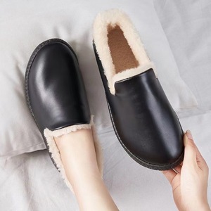 棉鞋女士2023新款冬季外穿加绒保暖一脚蹬老北京布鞋防滑妈妈皮鞋