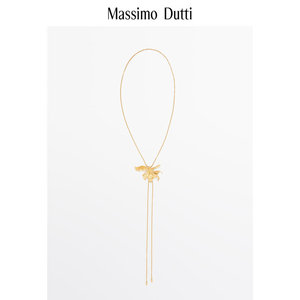 春夏新品 Massimo Dutti 2024女士配件 设计感金色花卉加长版可调节项链 04602937303