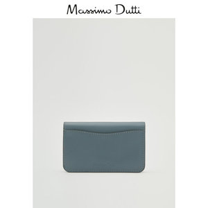 春夏新品 Massimo Dutti 2024女士配件  简约质感蓝色真皮钱包 04653632406