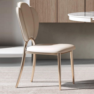 轻奢高级感餐椅岛台不锈钢椅子家用设计师现代简约茶桌茶台靠背椅