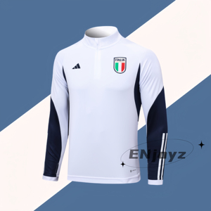 2024欧洲杯意大利国家队半拉链训练服巴雷拉赛前出场足球服套装