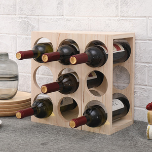 创意松木红酒架可叠加平放圆孔酒插储酒酒柜家用葡萄酒架酒瓶架子