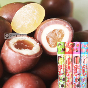 明治meiji橡皮糖巧克力50g夹心朱古力青提苹果水蜜桃草莓多味选