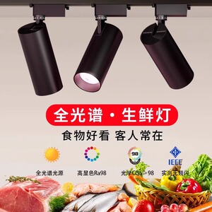 2024新国标生鲜灯冷鲜猪肉专用卤菜熟食蔬菜水果超市led轨道射灯