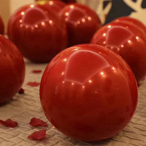 单层宝石红气球结婚庆派对场景装饰品婚房情人节布置用品石榴红色