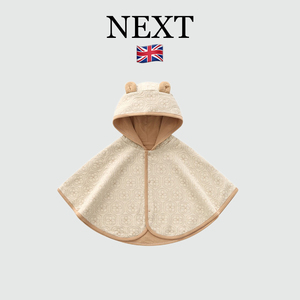 英国NEXT儿童冬款连帽斗篷披风男女宝宝周岁婴儿韩版外出保暖披肩