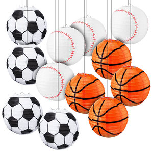 幼儿园天花板悬挂装饰体育运动会环创吊饰足球篮球纸灯笼创意挂饰