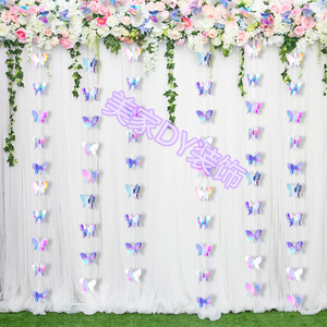 婚礼派对装饰品立体蝴蝶拉花房间卧室吊顶创意挂饰生日背景墙布置