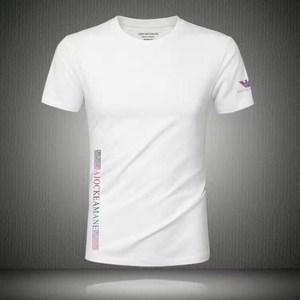 IE AMN莫代尔棉短袖t恤男士白色修身冰丝2021新款夏季圆领打底衫