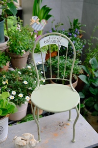 铁艺复古椅子做旧铁皮高背摆件花架花凳拍摄道具花园杂货阳台置物