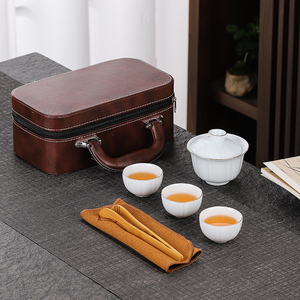 旅行茶具便携式家用泡茶碗杯陶瓷旅游户外喝茶随行一壶三杯套装