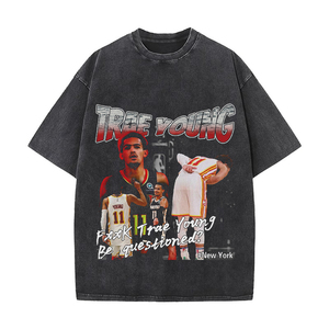 潮牌NBA球星短袖T恤男特雷杨詹姆斯印花美式体恤衫半袖男女篮球服