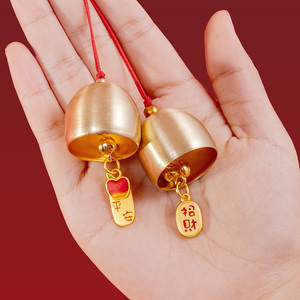 中式铜铃铛装饰挂件小风铃手工diy饰品纯铜材料配件圣诞门铃挂饰