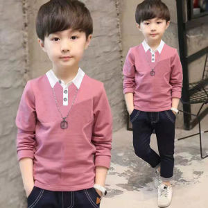 巴拉巴柆95%棉男童长袖T恤春秋新款韩版中大童上衣纯棉条纹圆领薄
