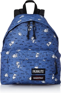 现货EASTPAK轻双肩包背包书包史努比花生漫画卡通可爱Peanuts蓝白