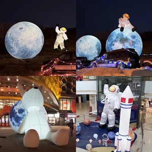 安徽充气月球发光气模宇航员玉兔星球登月太空人九大行星模型