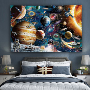 太空宇航员挂布宇宙ins背景布网红星球墙布卧室宿舍装饰床头挂毯