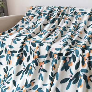 春夏季法兰绒双人大毛毯空调房午睡休闲盖毯单层薄款沙发铺毯子
