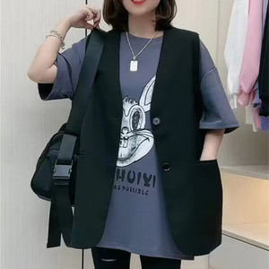 西服马甲女小西服2024春秋新款洋气显瘦潮流时尚西装马夹外套洋气