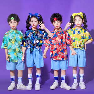 六一儿童啦啦队演出服港风幼儿园舞蹈表演服男女小学生运动会服装