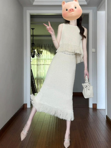 夏装搭配一整套时尚名媛高端女装小香风今年流行漂亮两件套装裙子