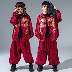 儿童演出服男童中国风合唱服表演服装女童元旦国潮汉服套装拜年服