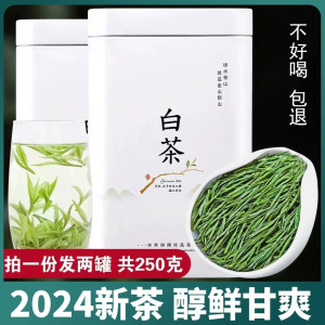 正宗白茶吉安2024年新茶雨前特级口粮茶250克礼盒装散装绿茶茶叶