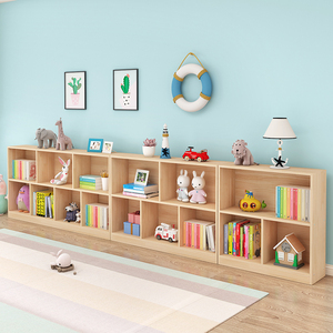 儿童书架实木窗下宝宝玩具架自由组合小书柜落地学生收纳儿童书柜