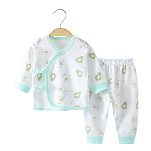 夏天9月份宝宝衣服新出生婴儿纯棉分体套装初生和尚服打底衣秋衣