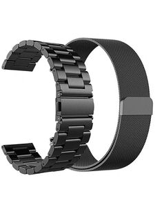 宜准EZON E2手表表带不锈钢三珠米兰尼斯磁吸运动钢表带