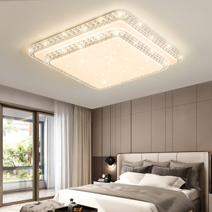 卧室灯现代简约2024年新款正方形led吸顶灯网红轻奢水晶房间灯具