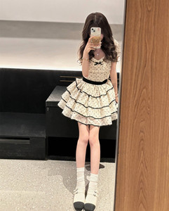 《波点蓬蓬裙》少女感甜美可爱收腰多层蛋糕裙夏季新款显瘦连衣裙