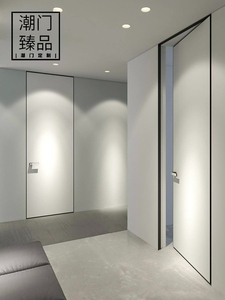 现代极简极窄无框隐形铝木门静音暗门窄边铝木生态门房间门卧室门